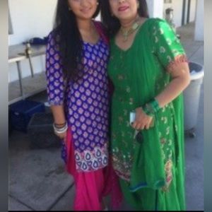 Blue Pink Salwar Suit Indian Punjabi